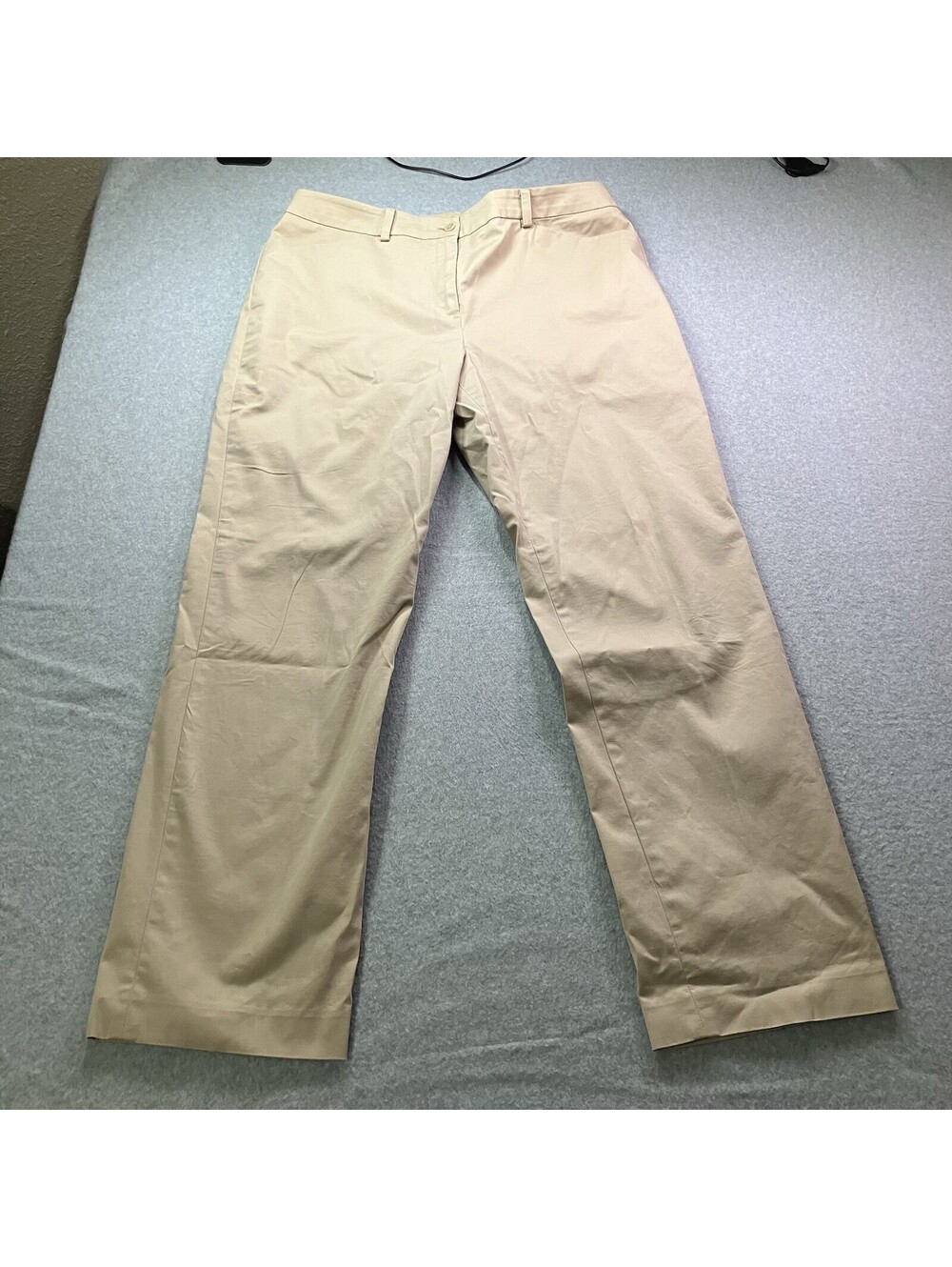Jones New York Signature Womens Khaki Tan Stretch Pants Size 14